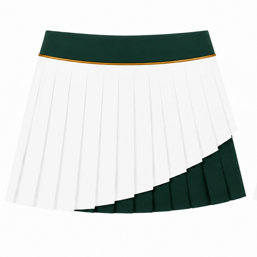 Estelle Asymmetrical Skort - Green, White