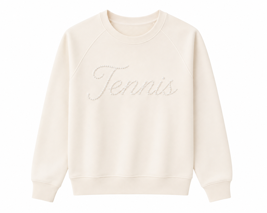 Signature Tennis Pearl Pullover - Cream