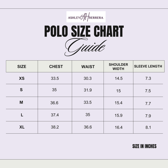 Luxury Double Collar Polo Size Chart