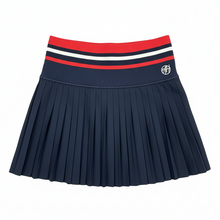  Women’s Sarah Flair Skort featuring a high-waisted shaping fit with red and white detailing — premium activewear for golf, tennis, and pickleball.