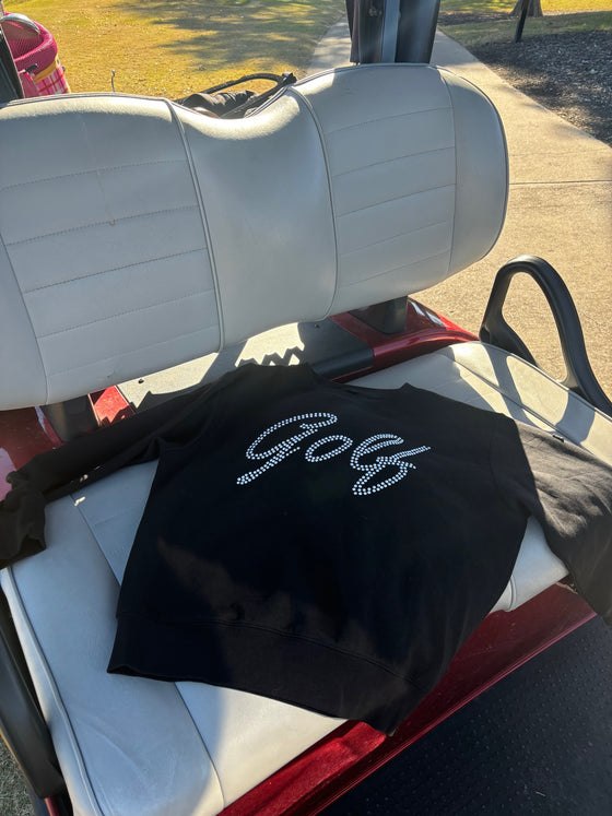 Women’s Golf Pearl Luxury Sweatshirt with functional tee holder on sleeve, soft performance fabric, and versatile comfort for golf and everyday activewear. 