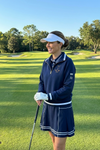 Luxury Navy Golf Dress with Navy and White Pullover