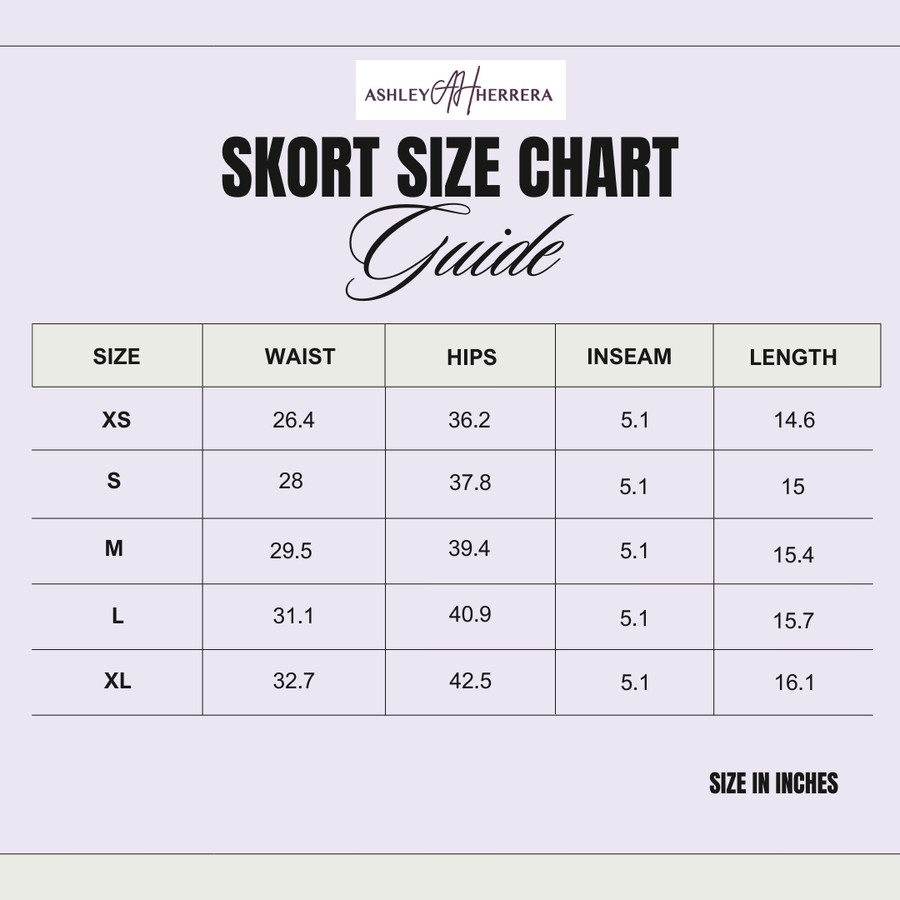 Luxury Womens Skort Size Chart 