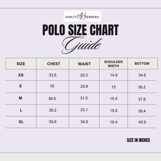 Susanna Polo Size Chart Luxury Activewear Top with Zipper and mock neck.
