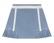  Vanessa Skort in Cloud Blue — women’s luxury golf and activewear skort featuring elegant piping, micro pleats, and functional details like a 3-tee holder and back pockets.