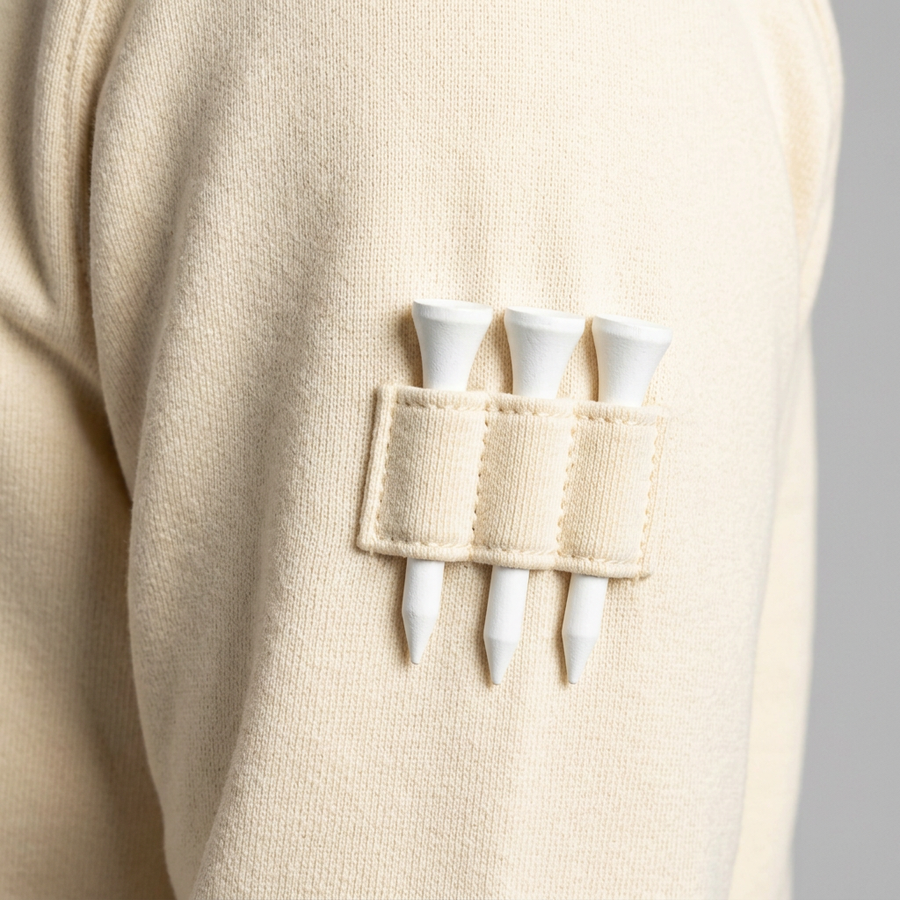 Three Tee Holders on Sleeve. 