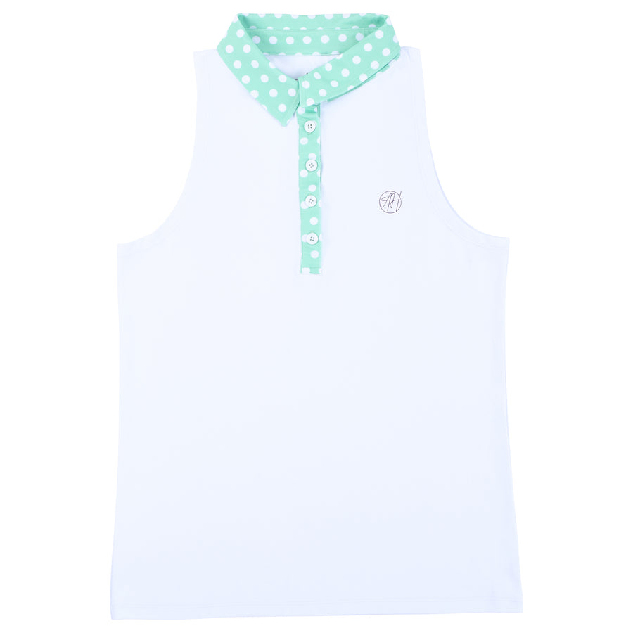 Mint Polka Dot Polo Ashley Herrera
