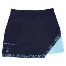  Luxury Navy & Light Blue Snake Skort for women featuring metallic snake-print design, elastic waistband, and performance-ready four-way stretch, breathable, UV-protective, and quick-dry fabric