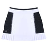 Women’s Black & White Active Skirt — luxury golf, tennis, and pickleball skirt with elegant pleats, color-block details, built-in shortie with phone pocket, four-way stretch, quick-dry, and UV protection.