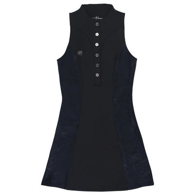 Women’s Black Active Dress with silver button details and built-in shorts