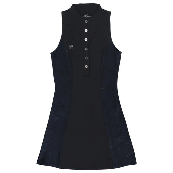 Women’s Black Active Dress with silver button details and built-in shorts